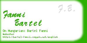 fanni bartel business card